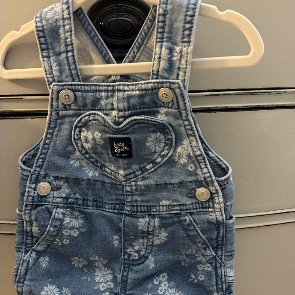 Kids Blue Floral Overalls